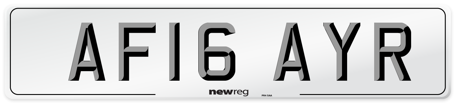 AF16 AYR Number Plate from New Reg